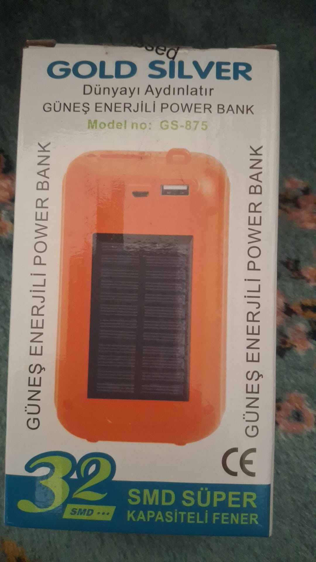 Gold silver Gs-875 Güneş Enerjili Powerbank